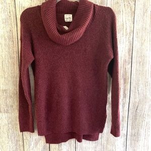 Hippie Rose Womens Pullover Sweater Burgundy Long Sleeve Cowl Neck XS New